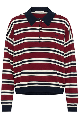  Gestuz Gzpaige Cabernet/skycaptain/egret Long-sleeved Polo