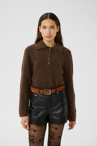  Gestuz Gzalpha Buff Mélange Polo Pullover