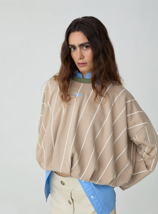  Laagam Kelly Beige Striped Sweatshirt