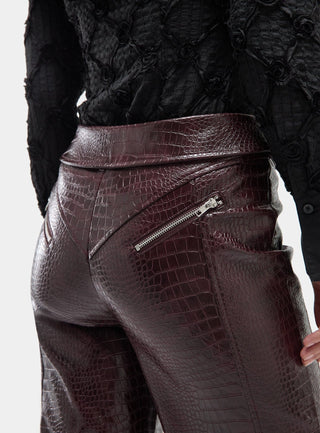  Laagam Horus Burgundy Textured Pants