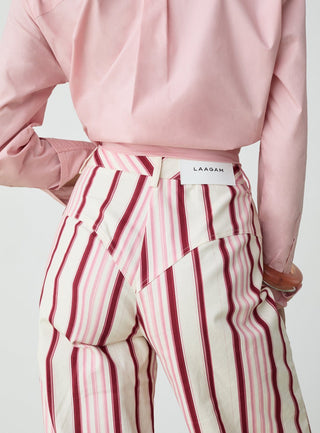  Laagam Leroy Pink Striped Twill Pants