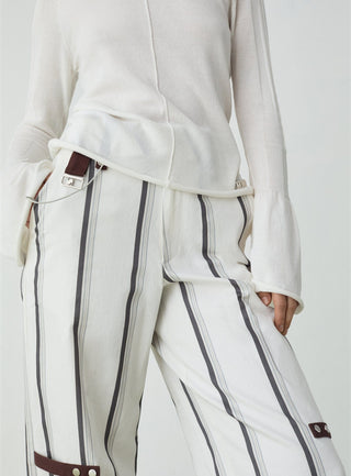  Laagam Velia White Striped Pants
