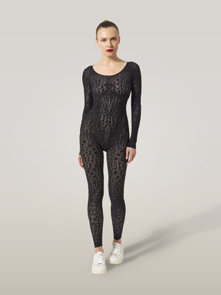 Wolford Reptile Net Jumpsuit Black