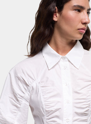 Laagam Belleville White Ruched Shirt