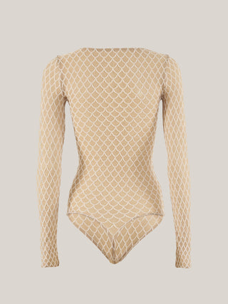  Wolford Velvet Net Illusion String Body Fairly Light/White