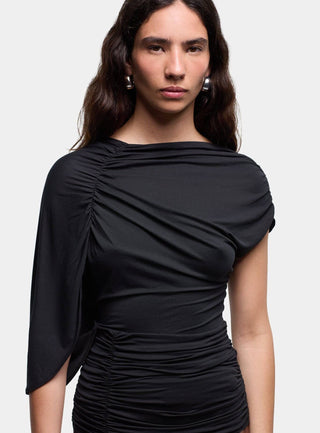 Laagam Aeris Black Draped Top