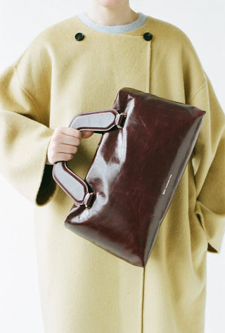  Aim Handmade in Italy Large Alice Crinkled Merlot Bag