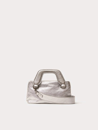  Aim Handmade in Italy Nano Alice Crinkled Silver Bag