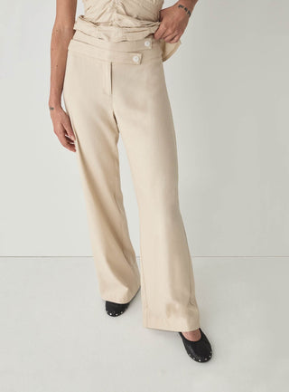  Laagam Camila Ecru Linen Pants