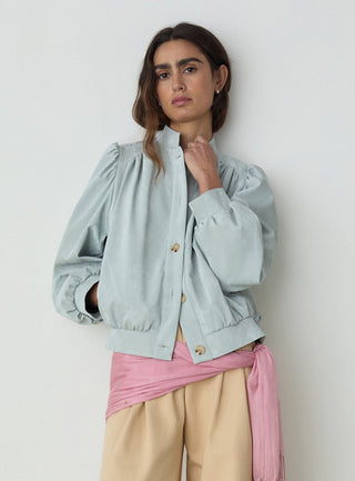  Laagam Roby Light Blue Bomber Jacket