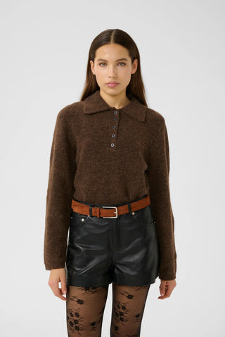  Gestuz Gzalpha Buff Mélange Polo Pullover