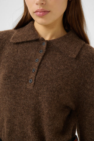  Gestuz Gzalpha Buff Mélange Polo Pullover