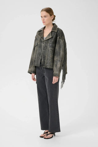  Gestuz Gzjaggy Black Leather Jacket