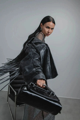  Gestuz Gzjaggy Black Leather Jacket