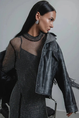  Gestuz Gzjaggy Black Leather Jacket