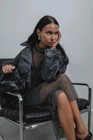  Gestuz Gzjaggy Black Leather Jacket