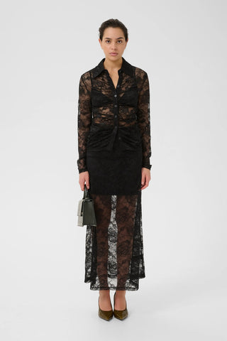 Gestuz Gzleala Black Lace Blouse