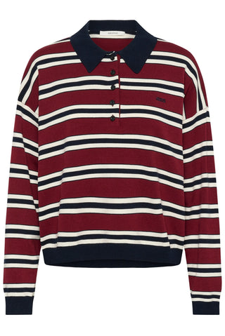  Gestuz Gzpaige Cabernet/skycaptain/egret Long-sleeved Polo