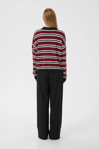  Gestuz Gzpaige Cabernet/skycaptain/egret Long-sleeved Polo