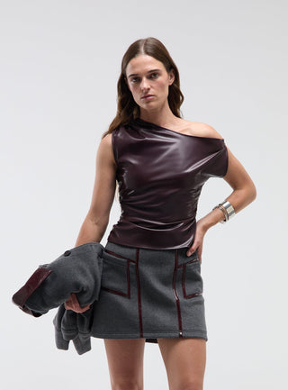  Laagam Ivone Plum Asymmetric Top