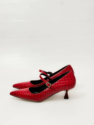  Kirò Décolleté Rosso Coccodrillo Croco