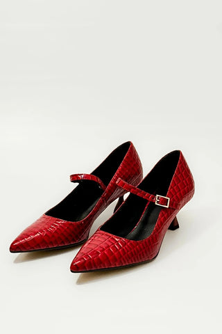  Kirò Décolleté Rosso Coccodrillo Croco