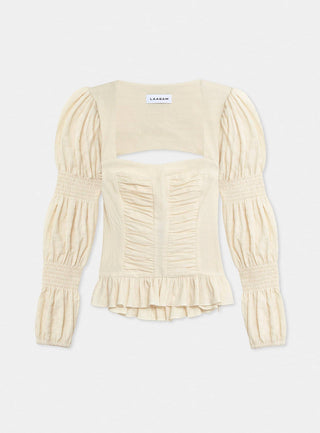  Laagam Mary Ecru Textured Blouse