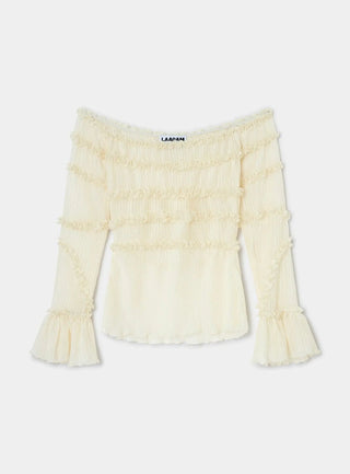  Laagam Petra Ecru Textured Blouse