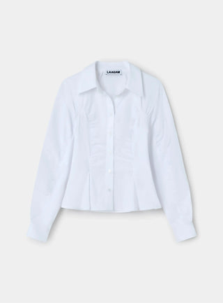  Laagam Belleville White Ruched Shirt