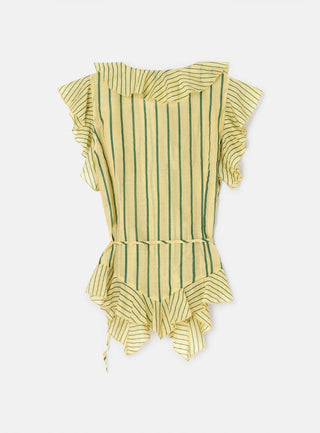  Laagam Bettina Yellow Striped Wrap Blouse