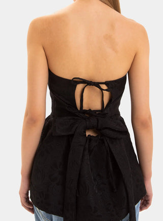  Laagam Cecile Black Strapless Top
