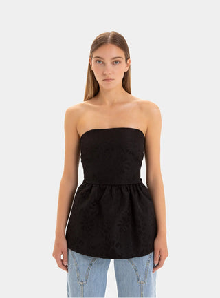  Laagam Cecile Black Strapless Top