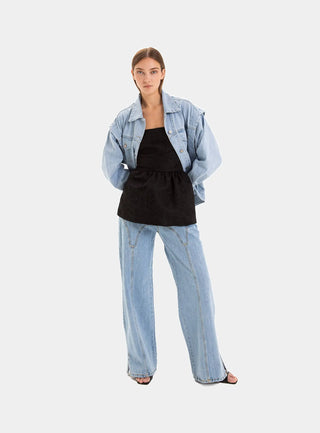  Laagam Cecile Black Strapless Top