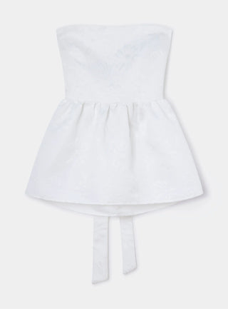  Laagam Cecile White Strapless Top