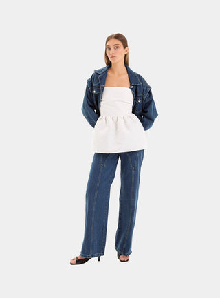  Laagam Cecile White Strapless Top