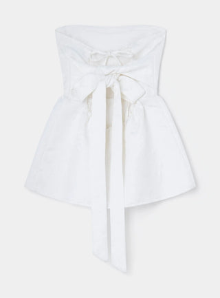  Laagam Cecile White Strapless Top