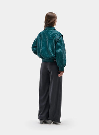  Laagam Cupido Teal Green Bomber Jacket