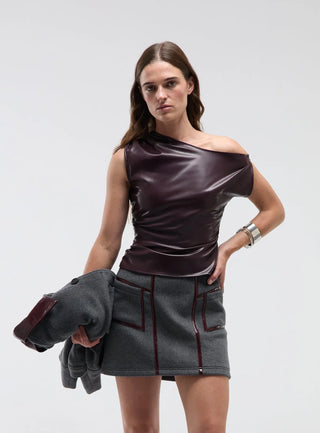  Laagam Ivone Plum Asymmetric Top