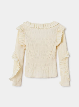  Laagam Maddie Ecru Ruffled Blouse