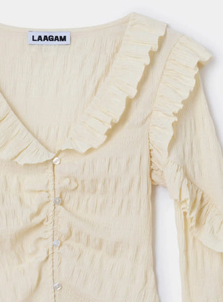  Laagam Maddie Ecru Ruffled Blouse
