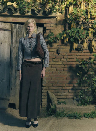  Laagam Nalia Brown Suede Bag