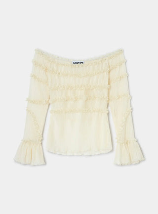  Laagam Petra Ecru Textured Blouse