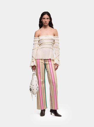  Laagam Petra Ecru Textured Blouse