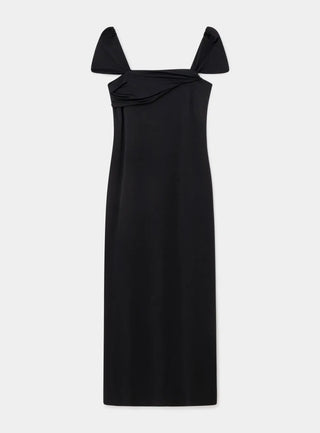  Laagam Sia Black Jersey Midi Dress