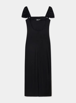  Laagam Sia Black Jersey Midi Dress