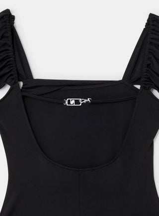  Laagam Sia Black Jersey Midi Dress