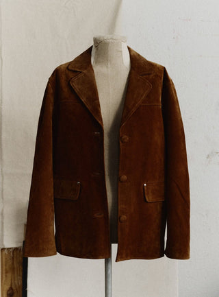  Laagam Maira Real Suede Brown Long Jacket