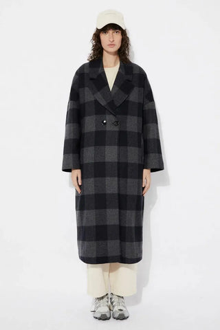  Rita Row Setut Checkered Navy Coat