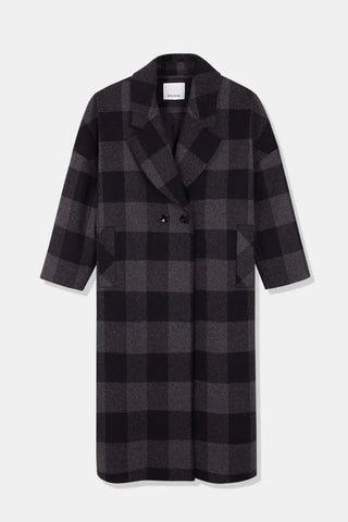  Rita Row Setut Checkered Navy Coat