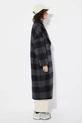  Rita Row Setut Checkered Navy Coat